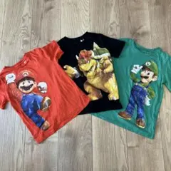 【3枚組】H&M マリオ ルイージ クッパ 半袖 Tシャツ 130cm まとめ売のサムネイル