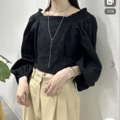 mystic パネルレースブラウス