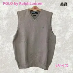 美品✨ヴィンテージ90s ポロbyラルフローレン 綿ニットベスト Lサイズ
