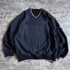 BROOKS ナイロンプルオーバー XL 刺繍ロゴ入り 黒 ゆるダボメンズ古着