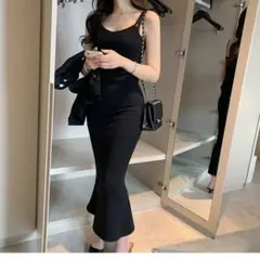 DHOLIC マーメイドキャミワンピース・p358024 ブラック