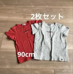 2枚セット⭐︎DOUBLE.B 半袖Tシャツ90cmグレー赤ミキハウス