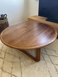 【直接手渡し】円形木製センターテーブル 80cm【中古】 直接手渡し】円形木製センターテーブル 80cm【中古】 センターテーブル