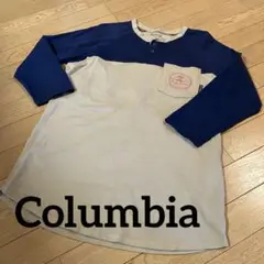 Columbia 七分袖　ロンTシャツ L/G ネイビー/ベージュ　サイズL