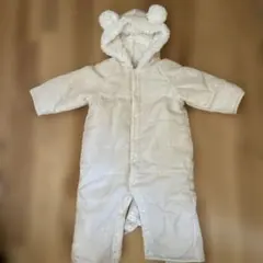 西松屋 ダウン ベビー 2WAYオール ロンパース フード付き 50-70