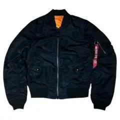 ALPHA アルファ MA-1 ブラック 黒 S リバーシブル 定番 単丈