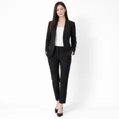 【iCB】パンツスーツ ブラック ジャケット L　ズボン M 　ビジネスのサムネイル