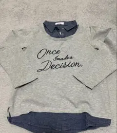 長袖トレーナー グレー デニム襟