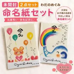 【新品】命名紙 2点セット わだのめぐみ ベビー 記念品 手形 足形 日本製のサムネイル