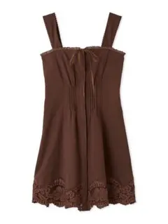 SNIDEL レーストリムコットンミニワンピース