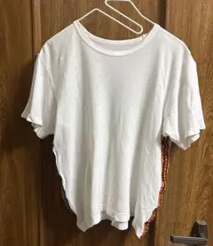SALE コムデギャルソン エスニック柄サイドライン 半袖Tシャツ ホワイトのサムネイル