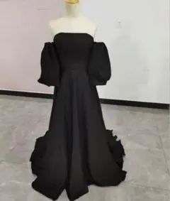 カラードレス　ブラックオフショルダー