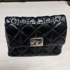 【新品】レザー キルティングバッグ 黒