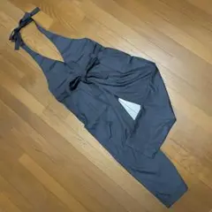 PAGE BOY グレー サロペット リボン付き