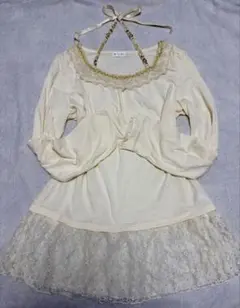 axes femme フリルトップス　ホルターネック　レース　リズリサ姫系