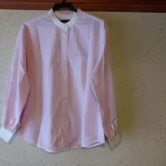 green label relaxing ピンクストライプ 長袖シャツ