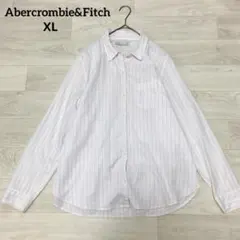 【Abercrombie&Fitch】アバクロ　長袖シャツ　ストライプ　XL