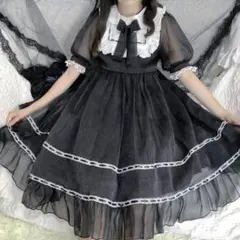 ゴスロリ ゴシック ロリータ ワンピース リボン 黒 地雷系