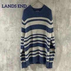ランズエンド、ボーダーニット、セーター、トップス