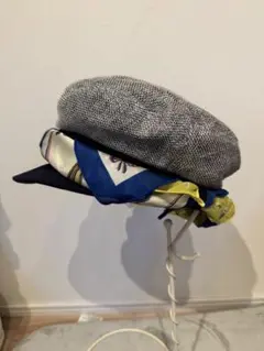 未使用品　ca4la マリン　スカーフ　麻キャスケット