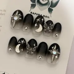 【現品販売】ブラック グラデネイルチップ【SALE】