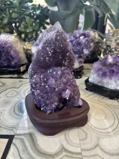 七福神 水晶 置物 アメジスト台座 富士山 桜 - メルカリ