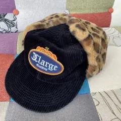 XLARGEラージ　DOG EAR CAP レオパード 柄　L ブラ ック