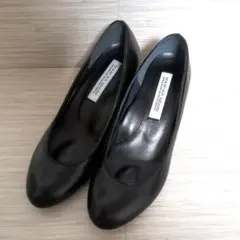 MAMIANブラックレザーパンプス 約5cmヒールのサムネイル
