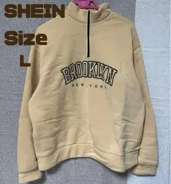 ハーフジップ スウェット トレーナー レディースL 長袖 カジュアル