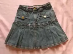 メゾピアノ デニムスカート デニムプリーツスカート ミニスカート