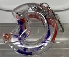 ハンドメイド　レジン　月　シェイカー　赤　紫　透明