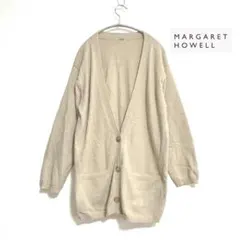 【マーガレットハウエル 】ウール コットン ロング　カーディガン F ベージュ