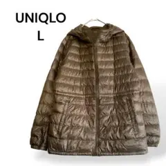 ユニクロ　ダウンジャケット　L　フード付　ブラック　ユニセックス　1645