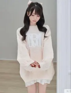 Rosé Muse logo AP puffy knit ロゼミューズ ピンク