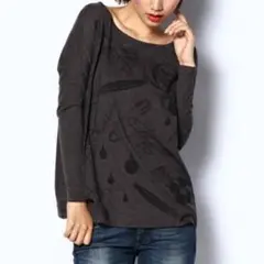 【送料無料】新品55DSLフィフティファイブディーゼルトップス/薔薇と安全ピン