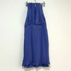 n1323【トゥエルブアジェンダ】大人可愛い パープルブルー プリーツ ドレスのサムネイル