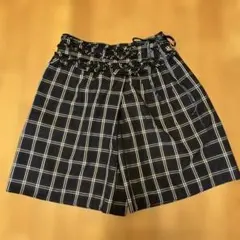 CLEF DE SOL ネイビー/ホワイト チェック キュロット　M 美品のサムネイル