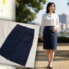 【綺麗】 ピンキーアンドダイアン ミディ丈 台形スカート 黒 アセテートのサムネイル