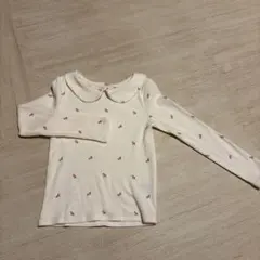 リブ 襟付き長袖Tシャツ 120cm