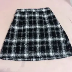 モノトーン チェック柄 タイトスカート ミニ丈のサムネイル