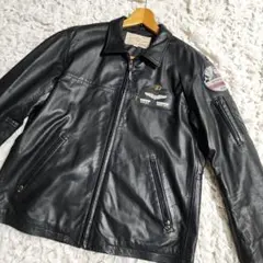 アヴィレックス アメリカ空軍70周年 ノンストレス レザージャケット バッジ付き AVIREX/アビレックス アメリカ空軍70周年記念モデル ミッド