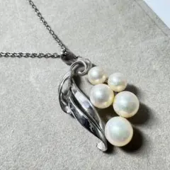 美品 MIKIMOTO あこや ベビーパール 真珠 ネックレス 花籠 フラワー