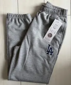 新品　140cm MLB ドジャース　ロングパンツ　スエット② グレー