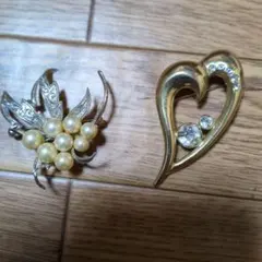 昭和レトロブローチ2点セット