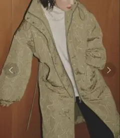 TODAYFUL ジャガードダウンコート サイズ36 カーキ