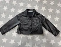 ZARA ザラ　kids 黒 レザージャケット 4-5歳　ガールズ