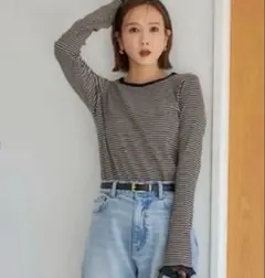 しまむら　mysa 長袖　ボーダー　Mサイズ　田中里奈コラボ