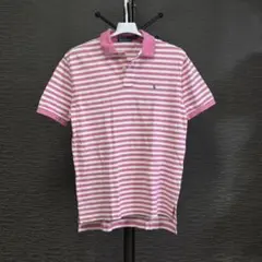 【新品未使用・極美品】ラルフローレン ポロシャツ ボーダー ピンク×水色刺繍 M