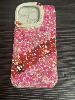 ピンク&レッド ホイップデコ iPhone16Proケース スマホケース