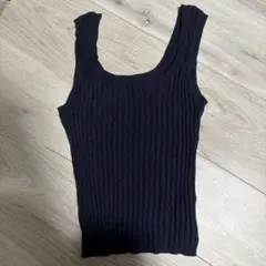 MOUSSY ケーブルニット タンクトップ ネイビーのサムネイル